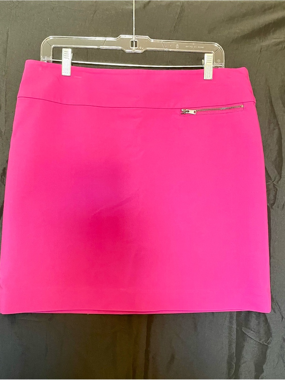 Women's Fuchsia Pink Mini Skirt with Zip Detail
